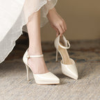 Pointed-toe Waterproof Platform Hollow 10 5cm Women's High Heels - D&A