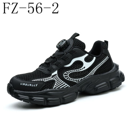 Women's Work Shoes Flying Woven Work Shoes Attack Shield And Anti-stab Black - D&A