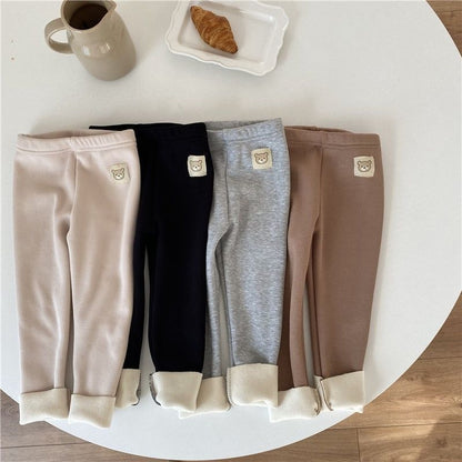Girls' Single-layer Fleece-lined Fashionable All-matching Leggings - D&A