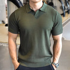 Men's Button Henry Collar Sports Polo Shirt - D&A