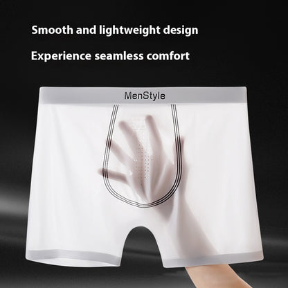 Satin Ice Silk Breathable Single-layer Bottom Crotch Seamless Boxers - D&A