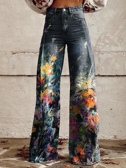 Hot Selling Plus Size Women's Casual Pants Thin Imitation Jeans F - D&A