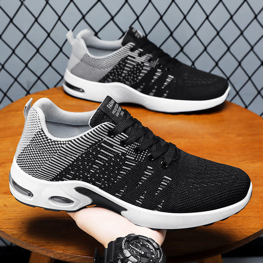 Men's Flyknit Mesh Breathable Casual Soft Sole Sneakers - D&A