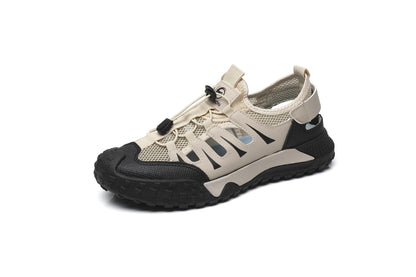 Outdoor Sports Upstream Dry Breathable Large Hole Mesh Surface Shoes Beige - D&A