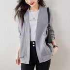 Lazy V-neck Sweatshirt Cardigan Women's Loose Casual Jacket All-matching Drop-shoulder Sleeve - D&A