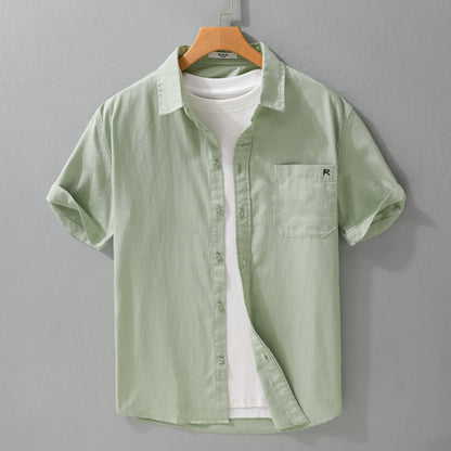 Summer Menswear Simple All-matching Short-sleeved Shirt Water Green - D&A