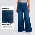 High Waist Straight Cat Beard Horse Riding Yoga Jeans Dark Blue Cat Beard - D&A