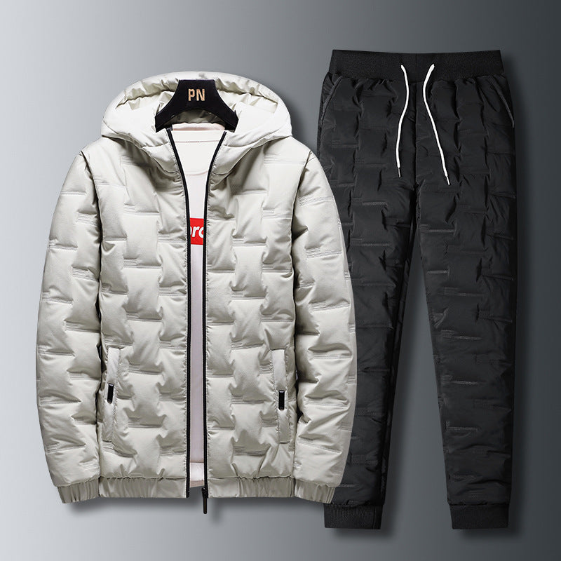 Men's Autumn And Winter Suits New Down Padded Jackets Khaki - D&A