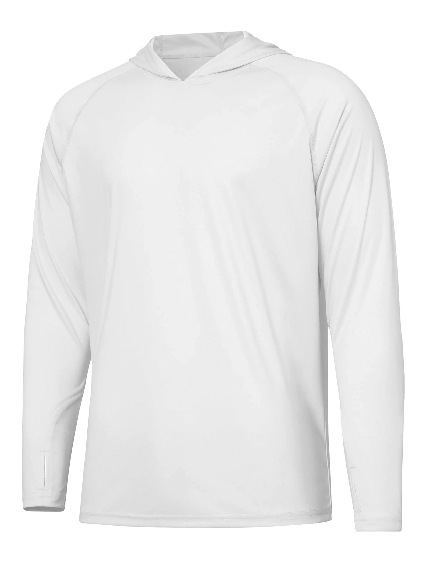 Outdoor UV-proof Fishing Long Sleeve Hooded Thin Top Protection White - D&A