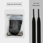 White Shoes Colorful Bandlet Shoelaces Black - D&A