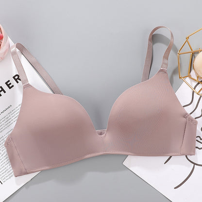 No Rims Underwear Ladies Bra Breathable Gather Bra Brown - D&A