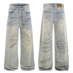 American High Street Waste Soil Wind Splash Ink Worn Jeans - D&A