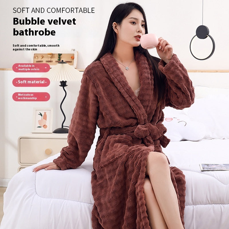 Nightgown Unisex Thickened Long-sleeved Pajamas - D&A