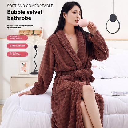 Nightgown Unisex Thickened Long-sleeved Pajamas - D&A