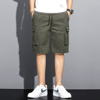 Summer Camouflage 5-point Workwear Shorts Men Green - D&A