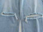 Spring And Summer Women's Perforated Hole Decoration High Waist Wide Leg Jeans - D&A