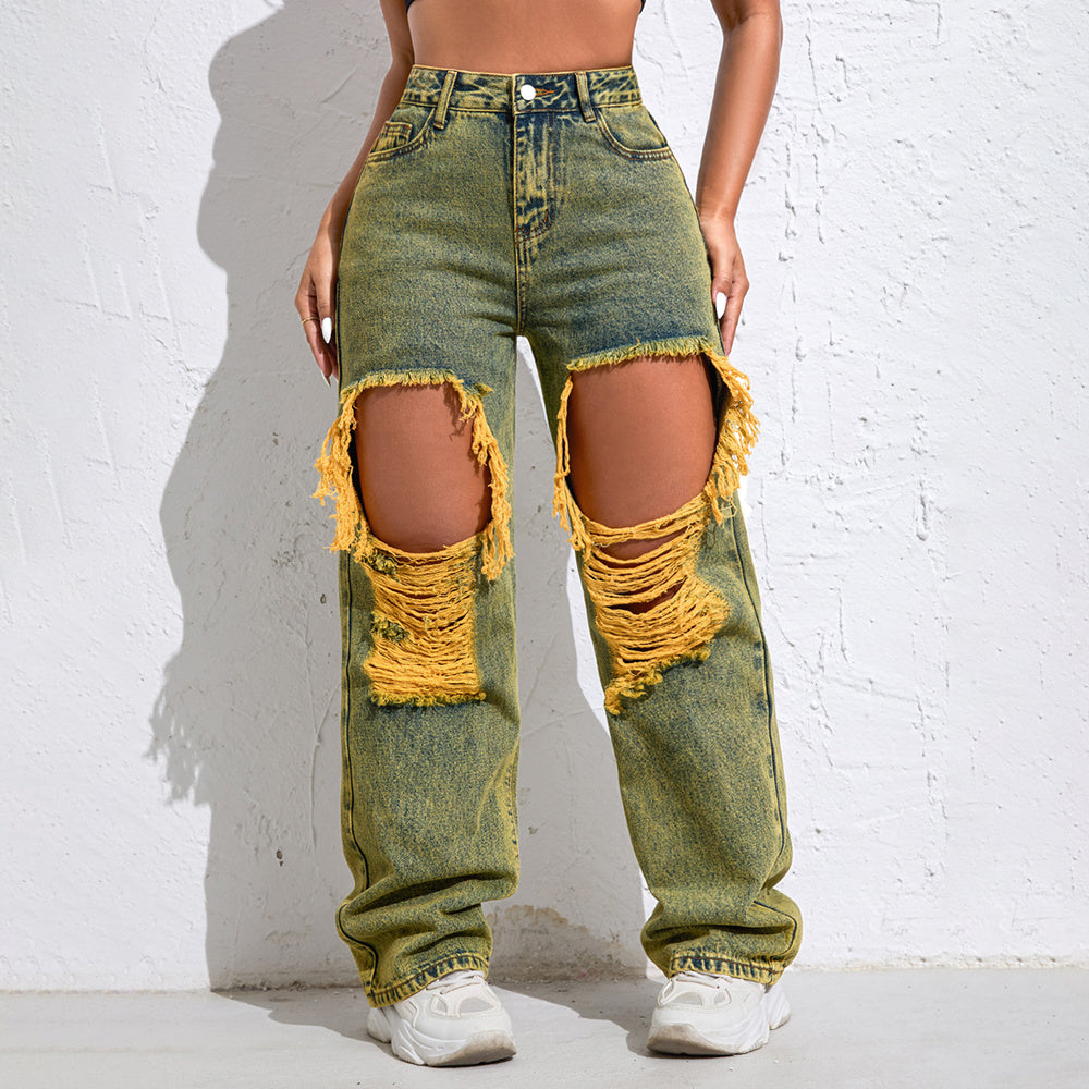 Shascullfites Baggy Jeans Women New American Loose Wide-leg Pants Old Straight Leg Trousers RW101 - D&A