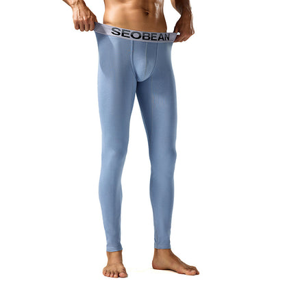 Seobean New Classic Long Johns Men's Fashion Simple Warm Within Long Pajama Pants - D&A