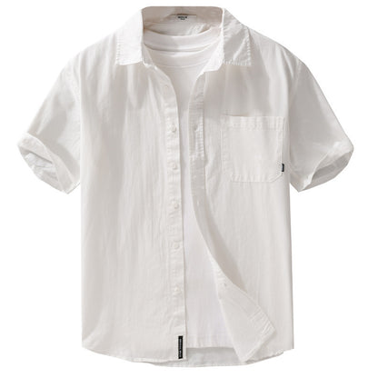Summer Menswear White Simple Short Sleeve Shirt - D&A