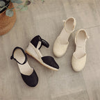 Wedge Sandals Women's Ankle-strap Buckle High Heel - D&A