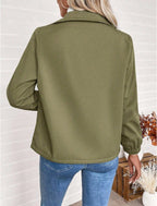 Casual Solid Color Zipper Fleece Jacket, Autumn Winter - D&A