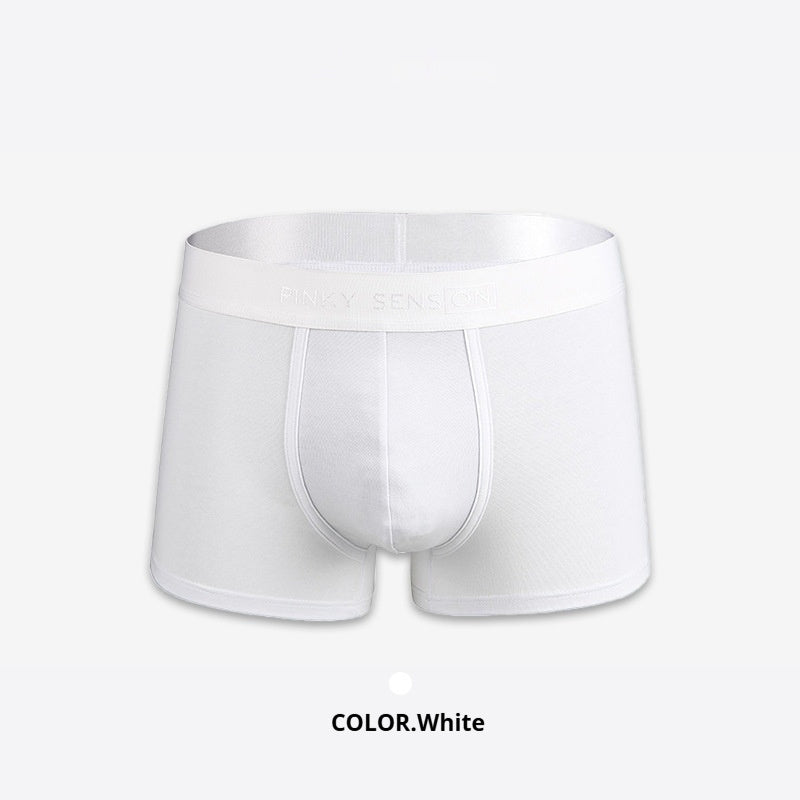 Men's Fashion Solid Color Underwear Boxers White - D&A