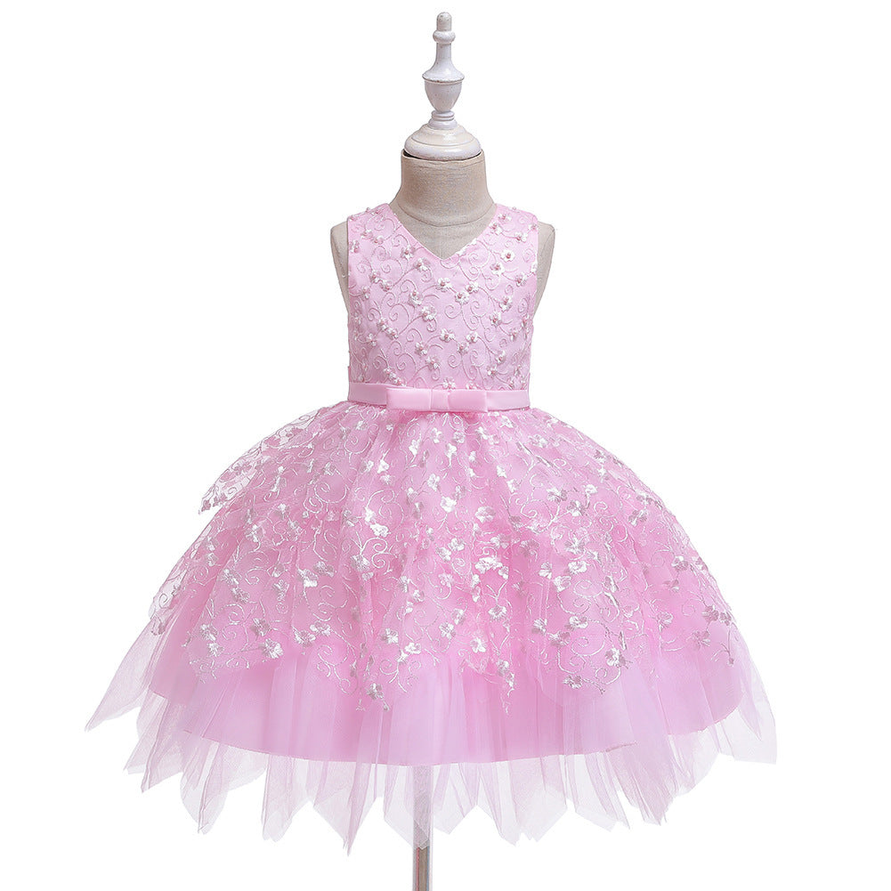 Clothing Baby Girls Middle And Small Children Kindergarten Dresses Pink - D&A