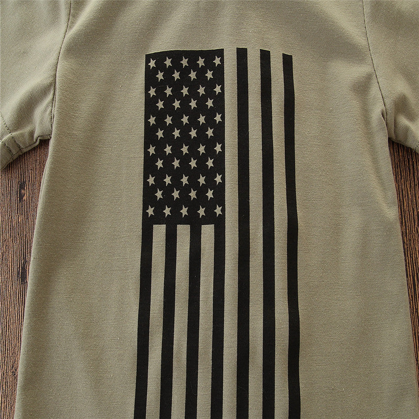 Little Kids' Suit Summer Men's Clothing Independence Day Flag Camouflage Suit - D&A