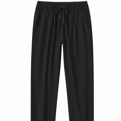 Cotton And Linen Beach Pants Men's Loose Casual Black - D&A