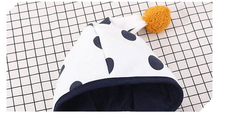 Cotton Printed Baby Hooded Crawling Bodysuit - D&A