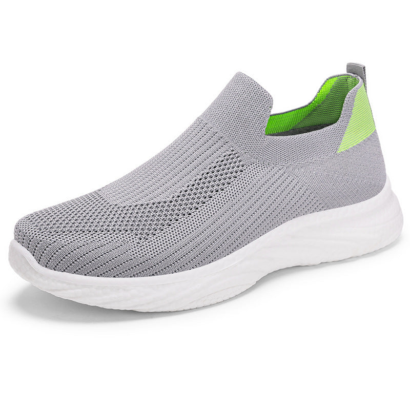 All-matching Summer New Women's Shoes Soft Bottom Not Tired Feet Comfortable Breathable Running Shoes Men Gray - D&A