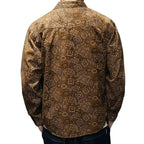 Social Style Denim Printing Men's Lapel Casual Shirt - D&A