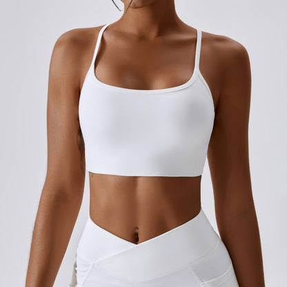 Quick Drying Breathable Yoga Bra Running Sports Bra White - D&A