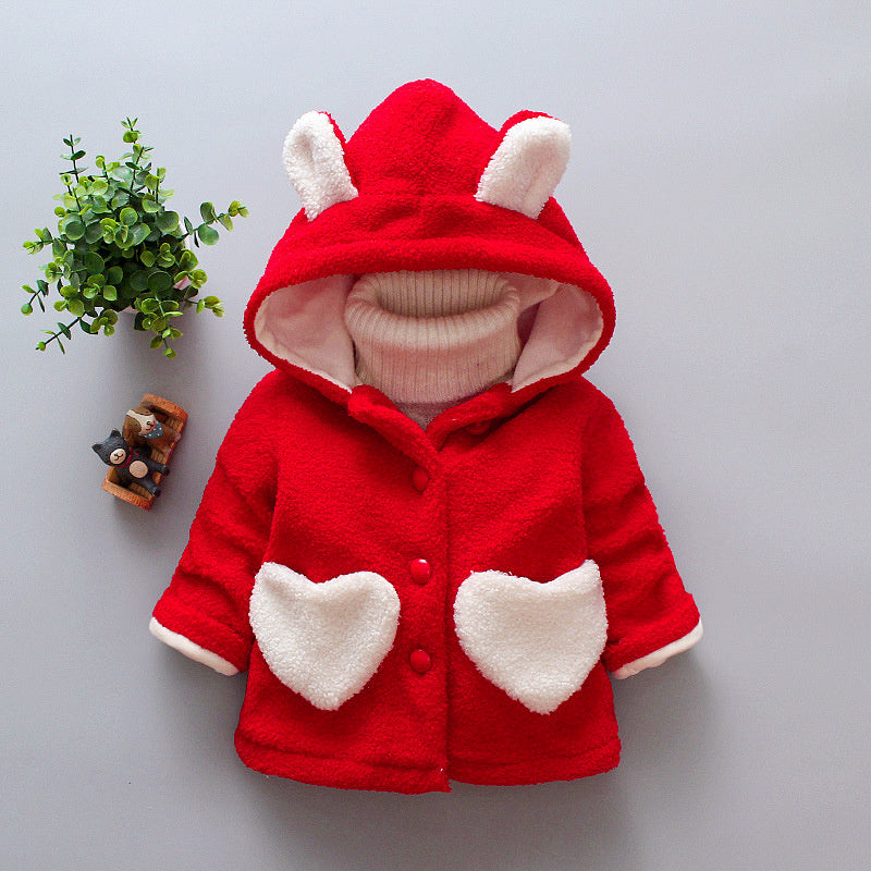Girl Outerwear Children Clothing Warm Winter Coats Red - D&A