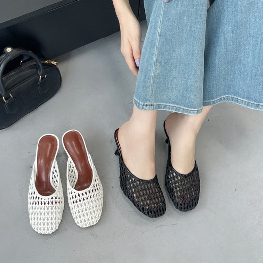 Closed Toe Weaving Hollow Sandals Women's Slippers - D&A