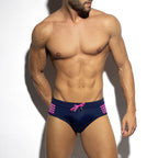 Sexy Close-fitting Swim Briefs Polka Dot Stitching Sports Beach Pants - D&A