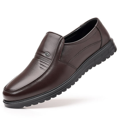 Men's Business Casual Non-slip Soft Leather Soft Sole Shoes 8855 Brown - D&A