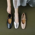 Women's Round Toe Shallow Mouth Flat Bottom Mary Jane Shoes - D&A
