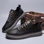 Men's Shoes Spring New Versatile Black Casual Leather - D&A
