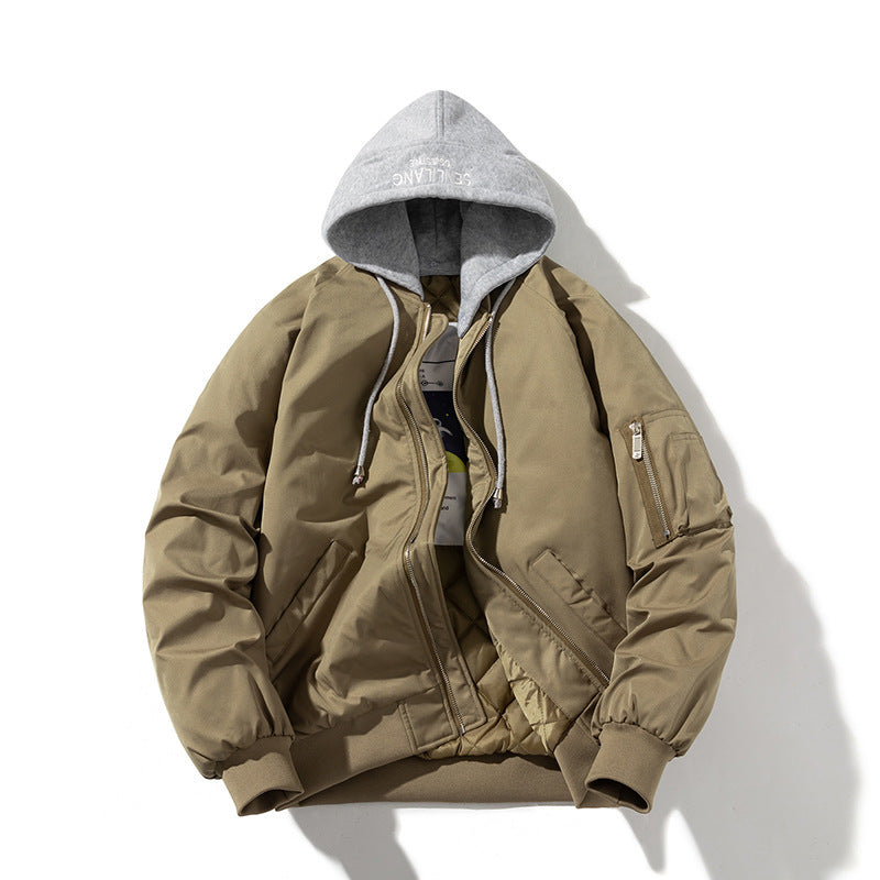 Pilot Jacket Trendy Solid Color Loose-fitting Large Size - D&A