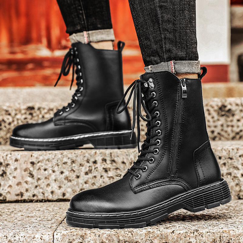 Autumn And Winter Plus Size Men's Long High-top Martin Boots - D&A