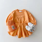 Fashionable Clothing Suit Baby Leisure Children's Clothing Candy Color Orange - D&A