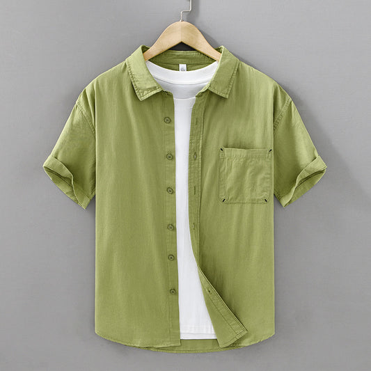 Summer Men's Casual Short-sleeved Cotton Shirt - D&A
