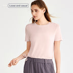Loose Sports Top Drawstring At Hem Commuter T-shirt - D&A