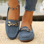Soft Sole Casual Denim Blue Slip-on Loafers - D&A