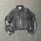 Denim Coat Archive Short Slim Jacket Black - D&A