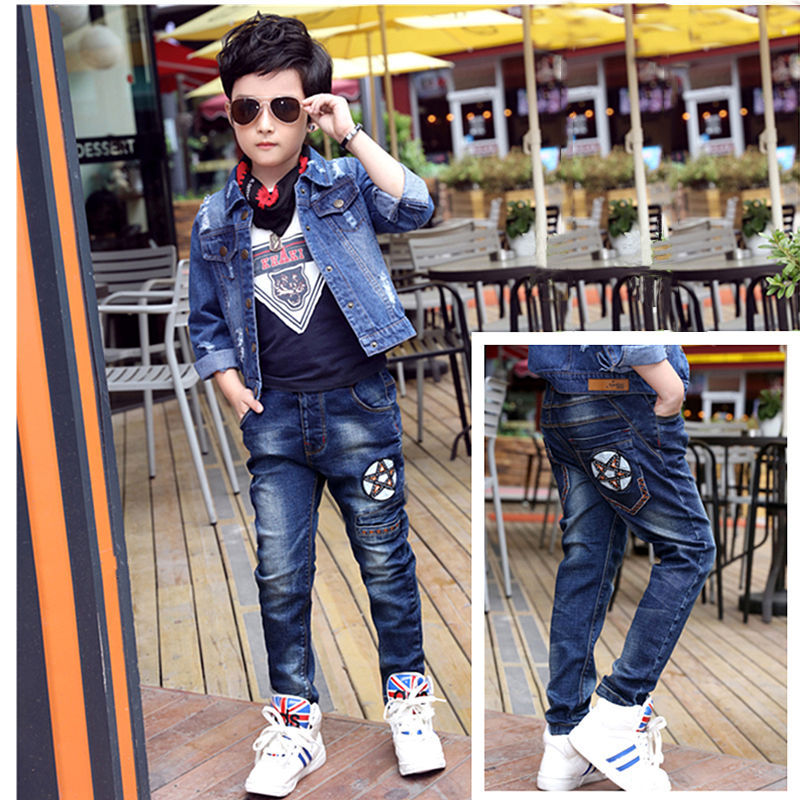 Boys Jeans Autumn And Winter New One-piece Velvet C - D&A