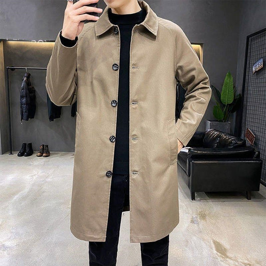 Men's Mid-length Loose Skin Trench Casual Thin Coat - D&A