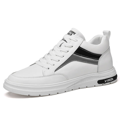 Heighten Casual Shoes Sneaker Men White Flat Bottom - D&A