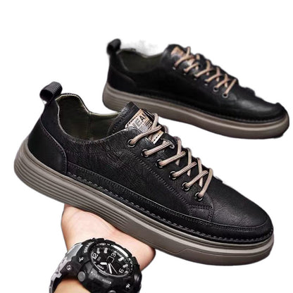 Men's Shoes Spring New Versatile Black Casual Leather - D&A